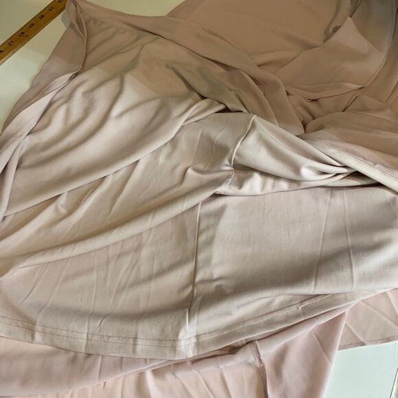 TFNC London Dress Womens 6 Blush Pink Bridesmaid Pleat Wrap Strapless HI Lo Maxi - Picture 13 of 16